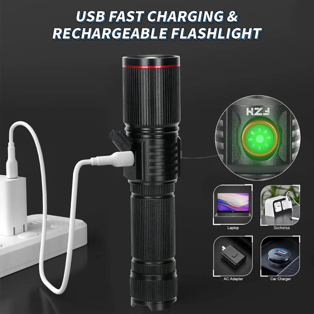 Potente linterna LED tipo C re - Energy Monitor Meter reseña y precio